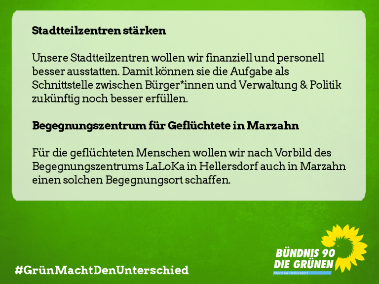 Stadtteilzentren für die Integration geflüchteter Menschen stärken