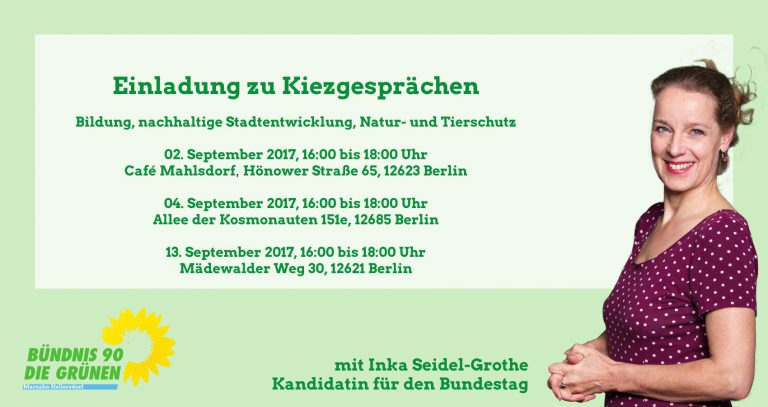 Kiez-Gespräche von Bündnis 90/Die Grünen Marzahn-Hellersdorf mit Inka Seidel-Grothe