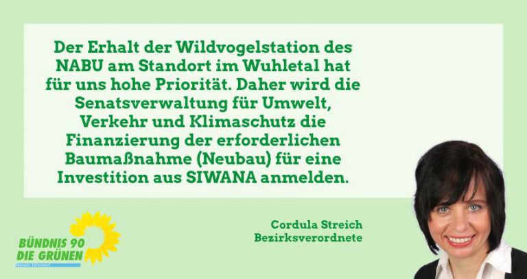 Wildvogelstation des NABU am Wuhletal erhalten