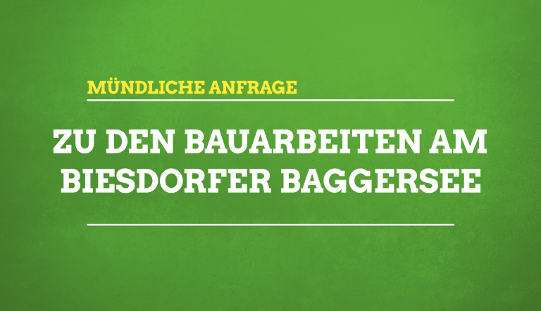 Mündliche Anfrage zu den Bauarbeiten am Biesdorfer Baggersee