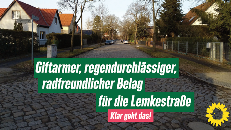Lemkestraße – giftarmer, regendurchlässiger, radfreundlicher Belag